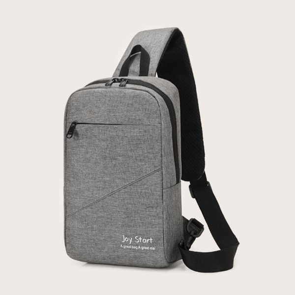 

Мужская минималистская сумка-слинг с молнией, Серые