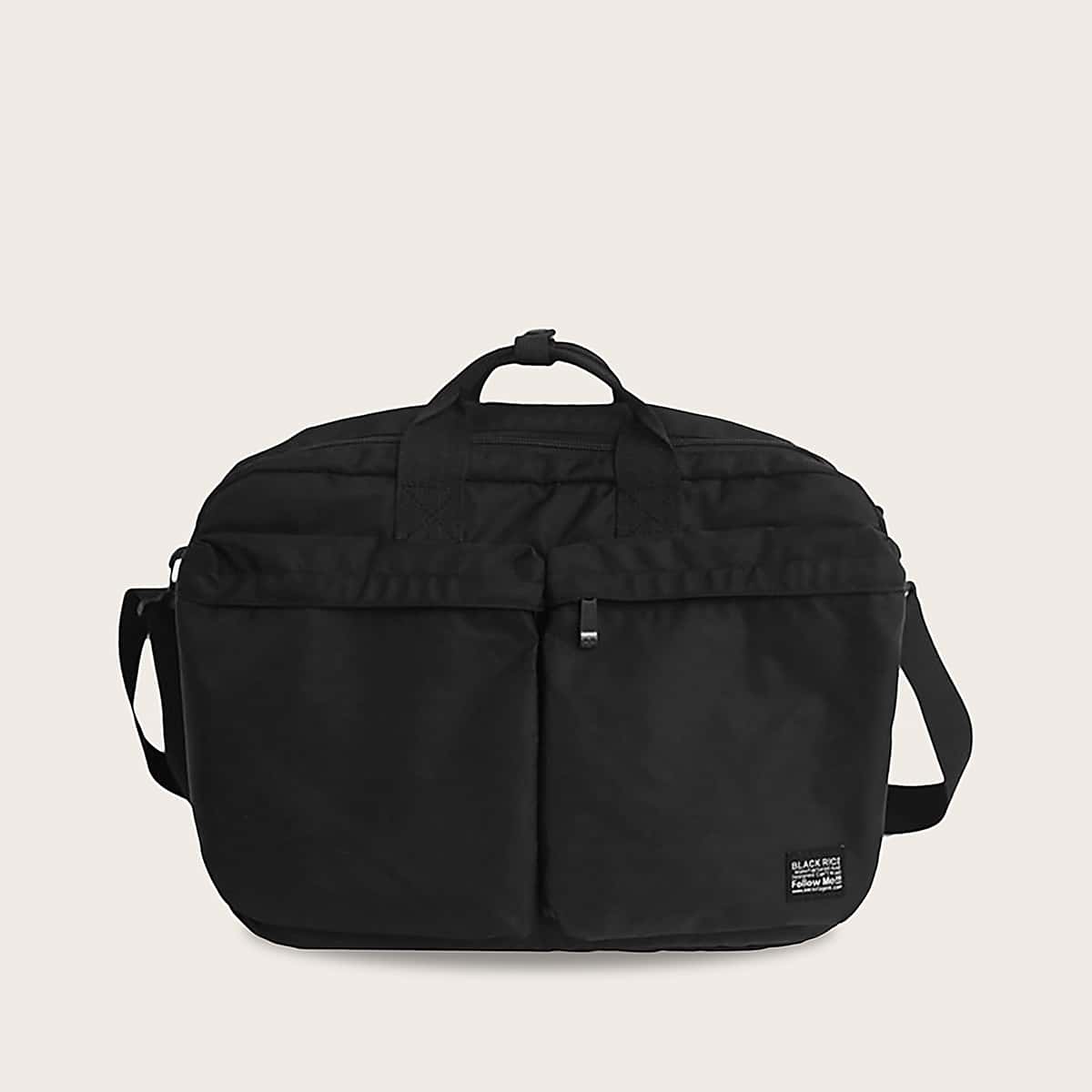 

Guys Double Pocket Front Travel Bag, Black