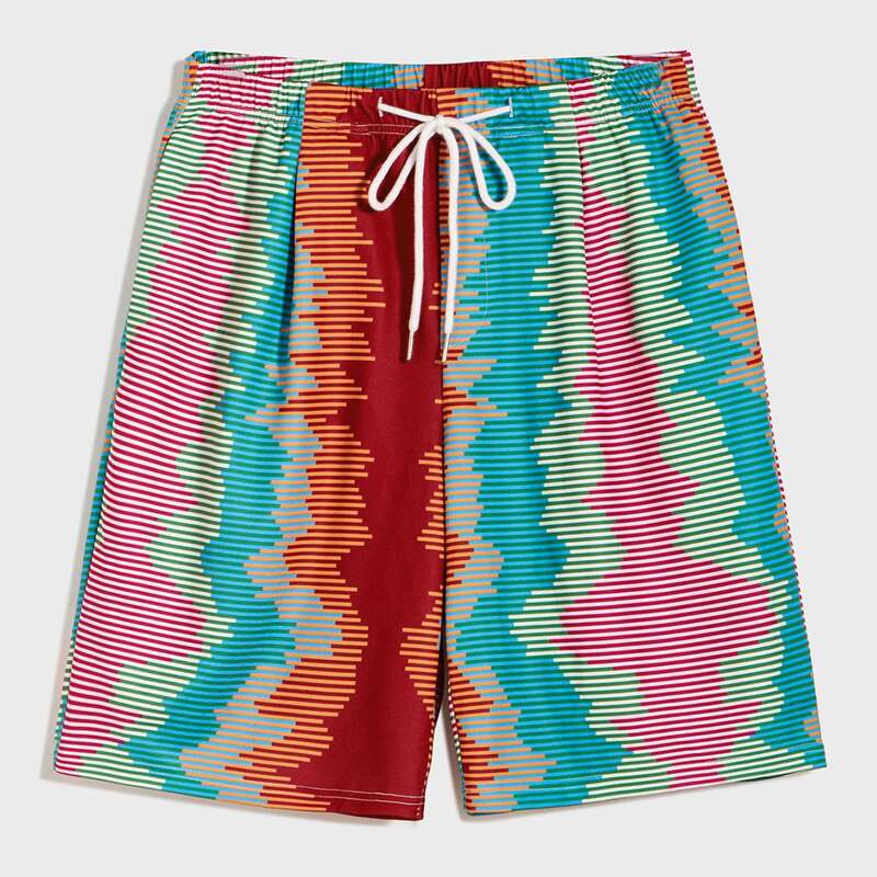 

Guys Drawstring Waist Colorful Striped Shorts, Multicolor