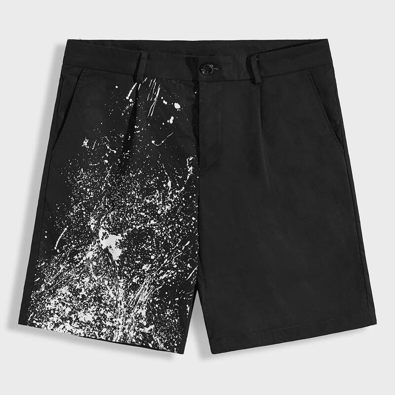 

Guys Splatter Print Shots, Black