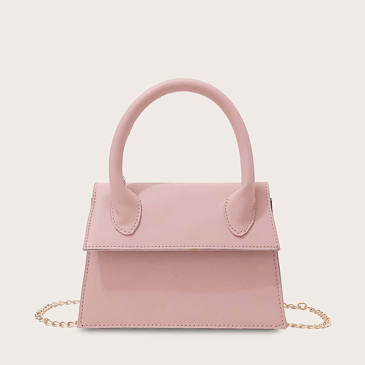 

Minimalist Trapezoid Satchel Bag, Pink