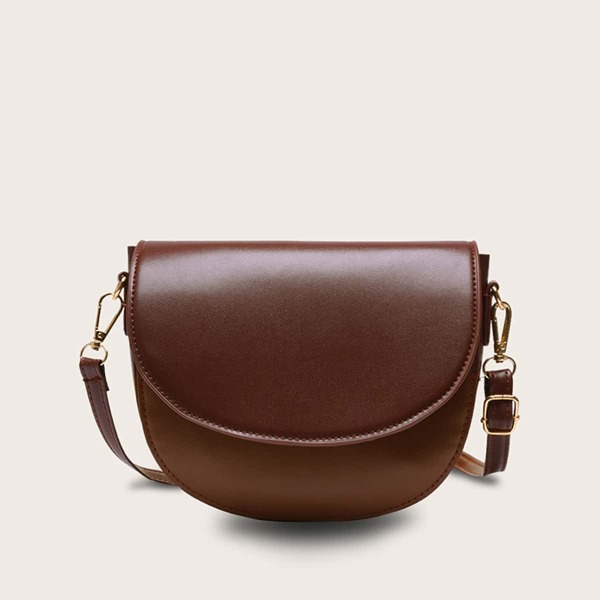 

Minimalist Flap Crossbody Bag, Brown