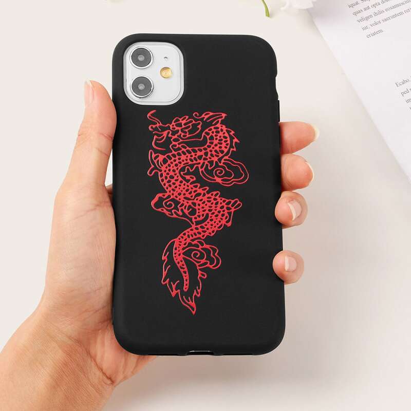 

Dragon Pattern iPhone Case, Red