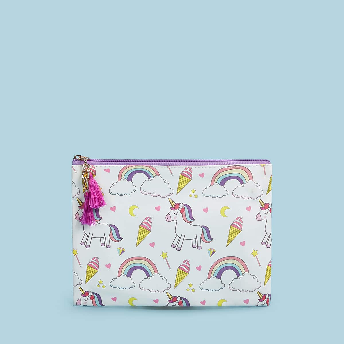 

Unicorn Print Purse, Multicolor