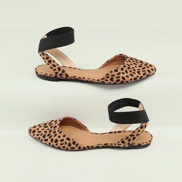 

Cheetah Pointed Toe Dorsay Ballet Flats, Multicolor