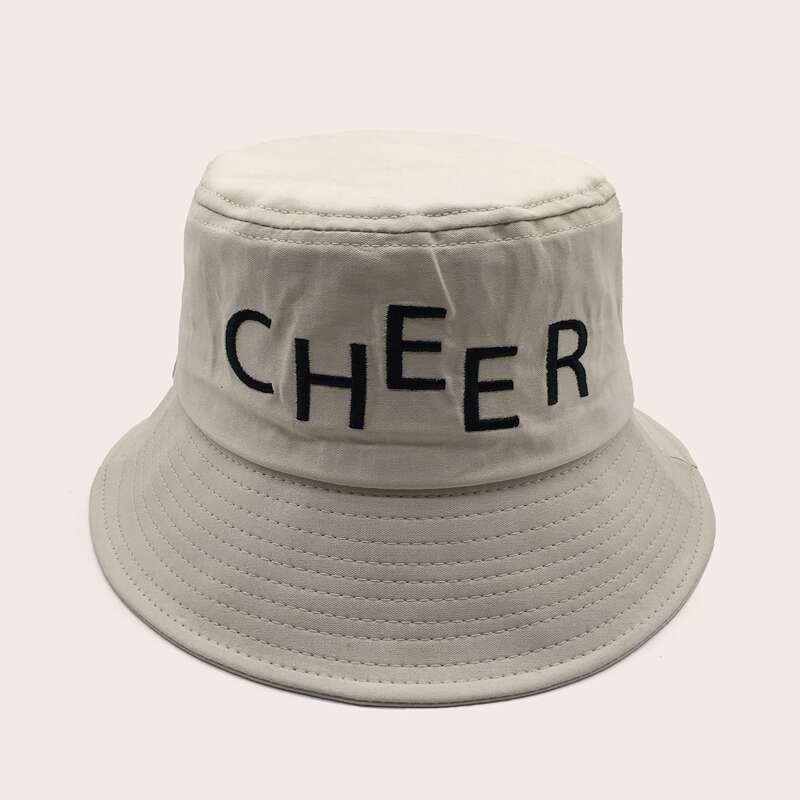 

Guys Letter Embroidered Bucket Hat, White