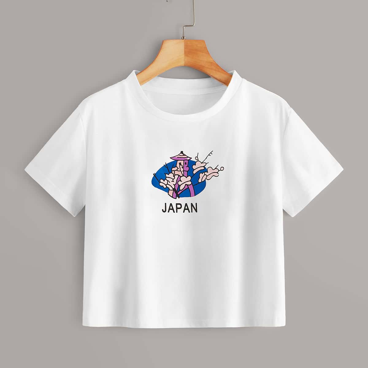 

Letter Graphic White Crop Tee