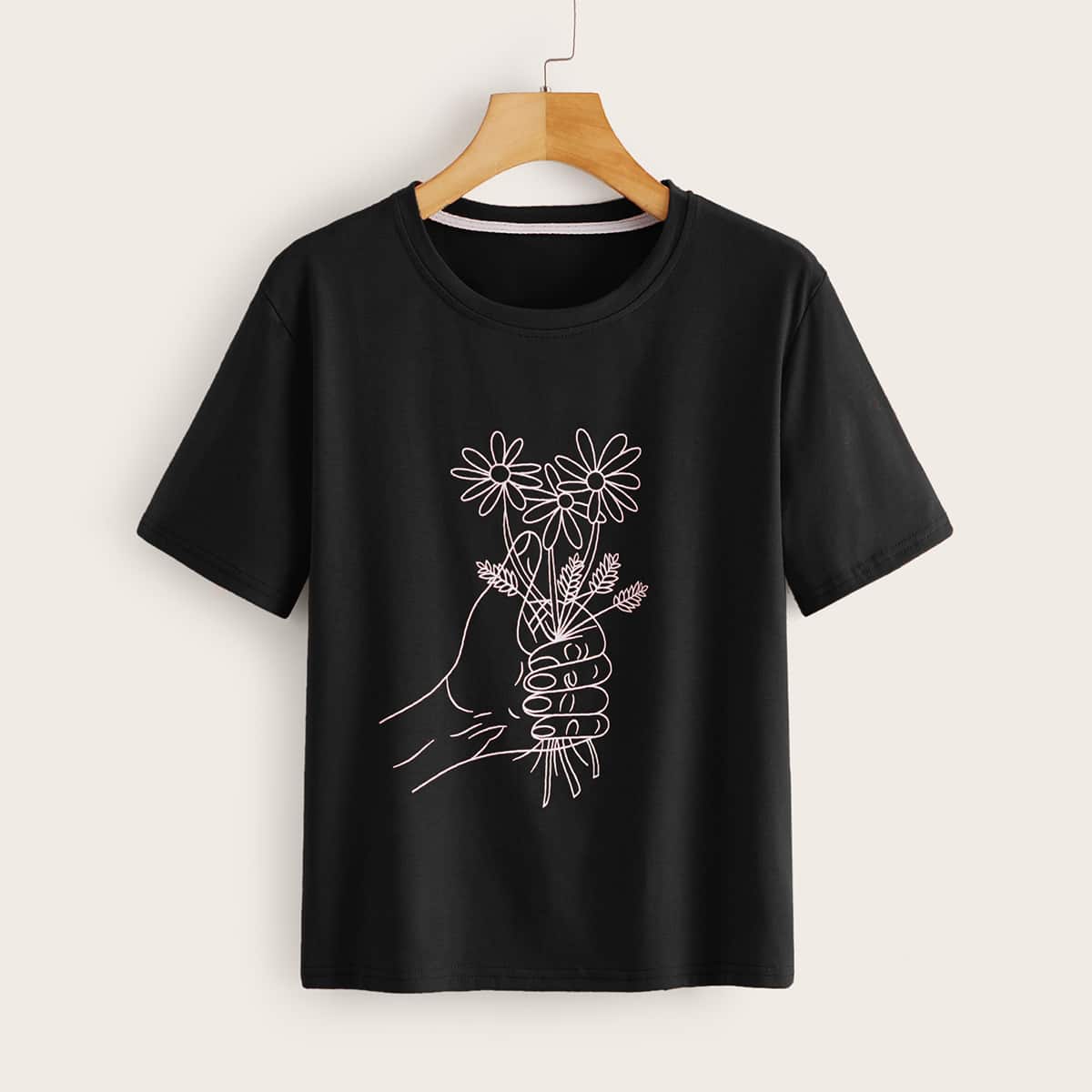 

Line Art Black Tee