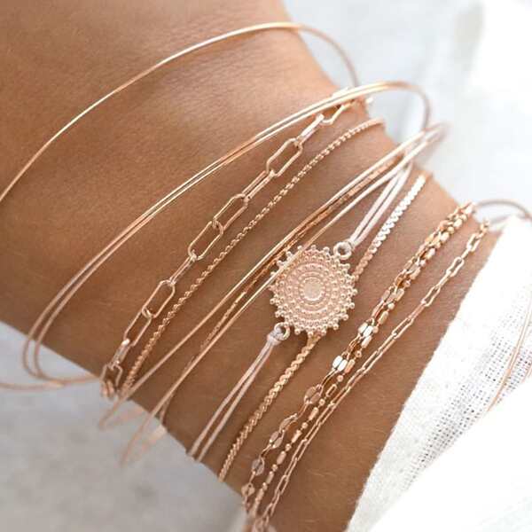 

Браслет с декором солнца 17шт, Золотистый