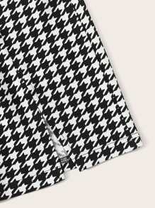 SHEIN Conjunto top corto de tirante unicolor con falda con abertura de pata de gallo - Blanco y Negro - Ver 5