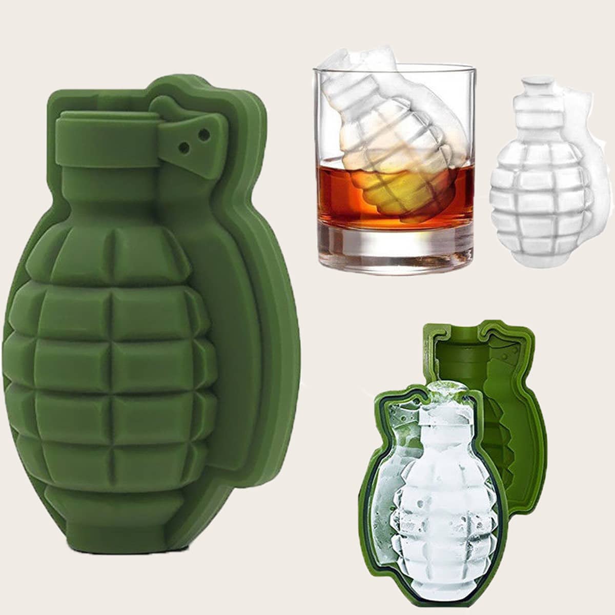 

Grenade Shaped Ice Mold, Green