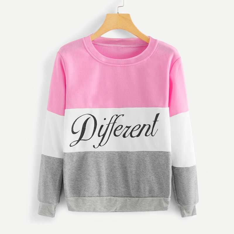 

Color Block Letter Graphic Sweatshirt, Multicolor