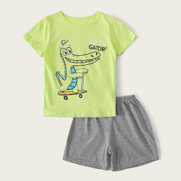 

Toddler Boys Letter & Cartoon Graphic PJ Set, Multicolor