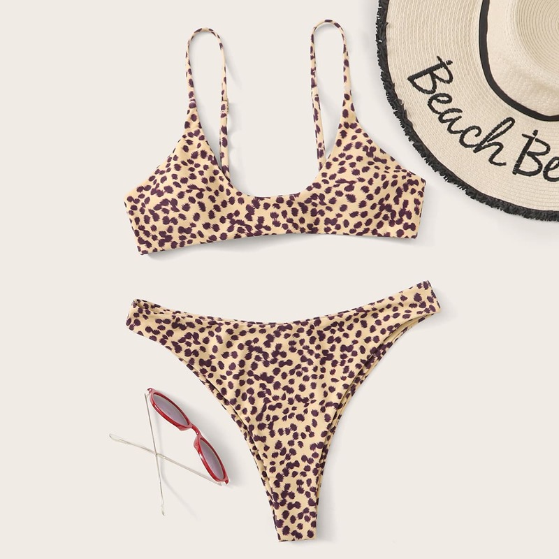 

Dalmatian Print High Cut Bikini Swimsuit, Multicolor