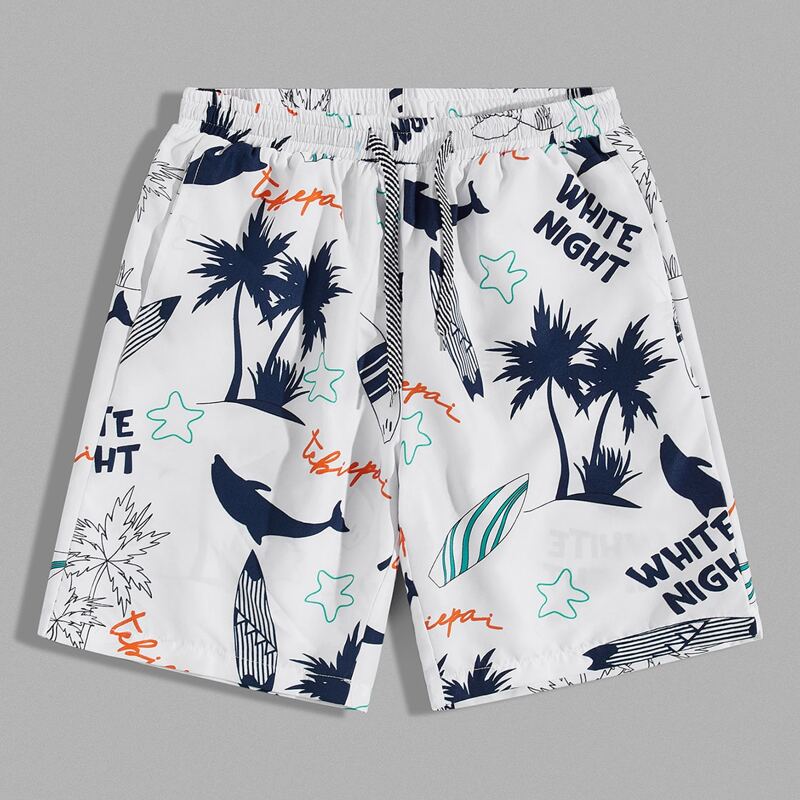 

Guys Cartoon Graphic Drawstring Shorts, Multicolor
