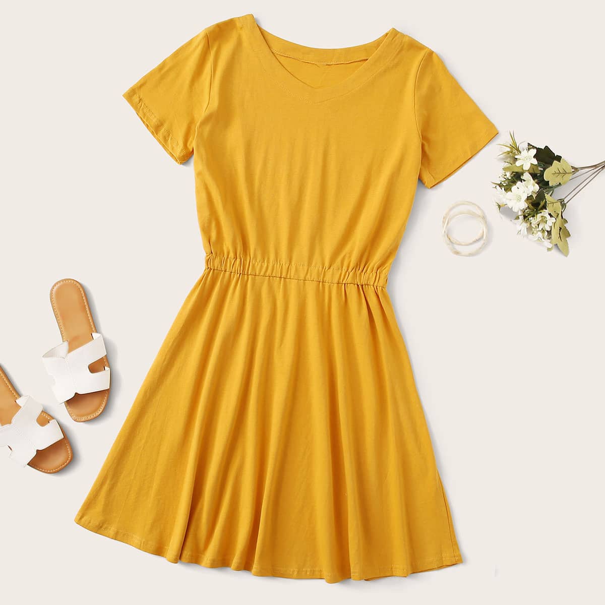 

Yellow Flare Dress