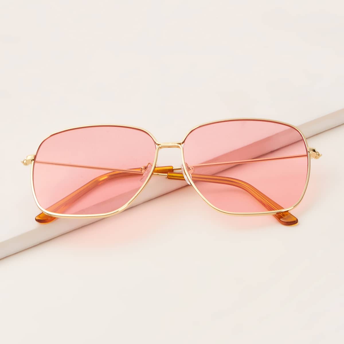 

Pink Metal Frame Sunglasses With Case