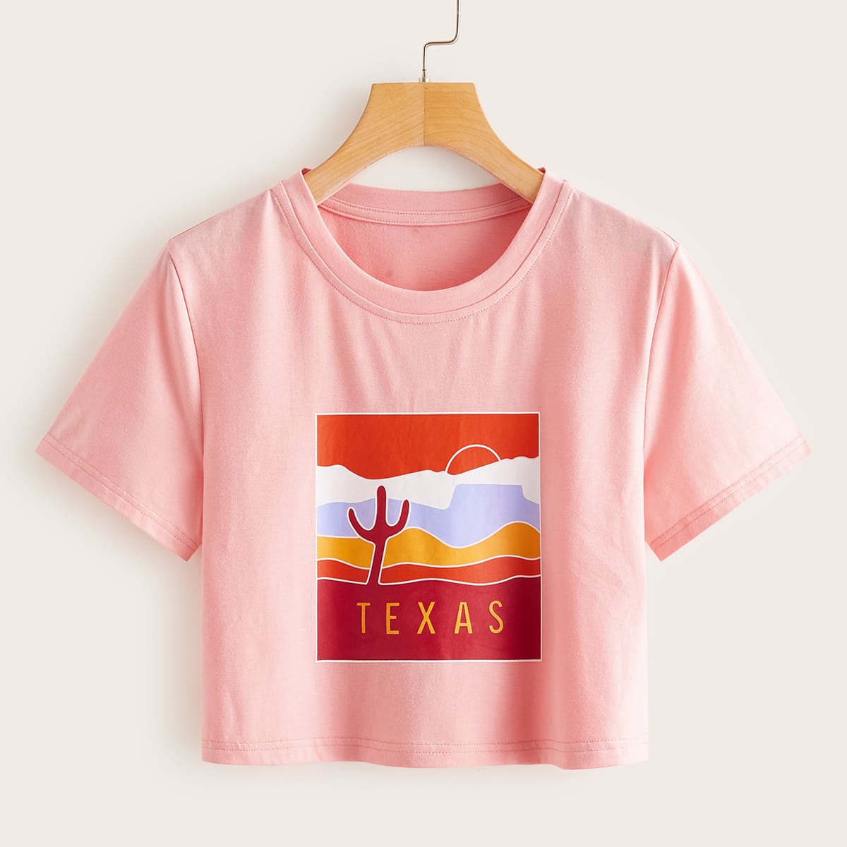 

Letter Graphic Pink Crop Top