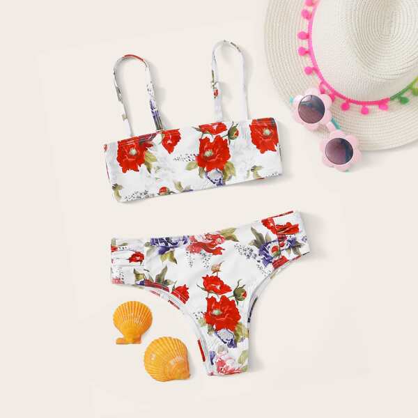 

Бикини с цветочным принтом для девочек, Многоцветный