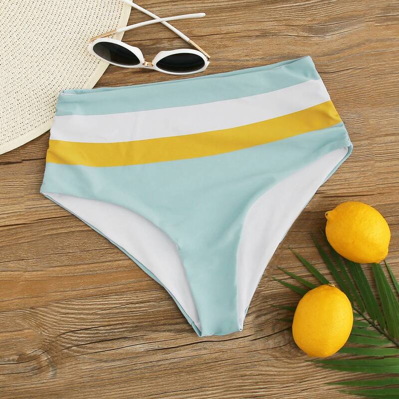 

Striped High Waist Swimming Panty, Multicolor