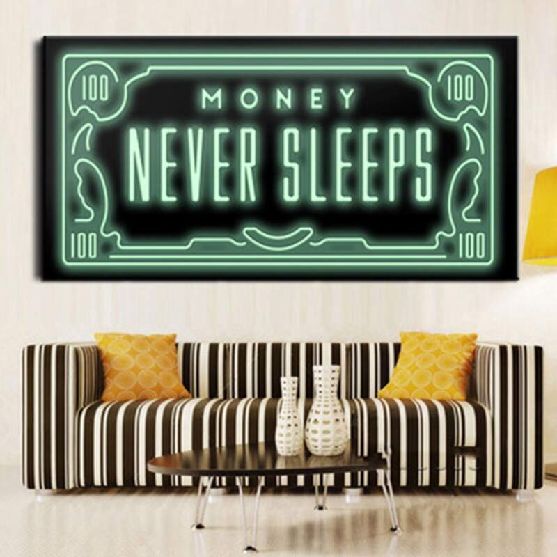 

Money Wall Painting Without Frame, Green