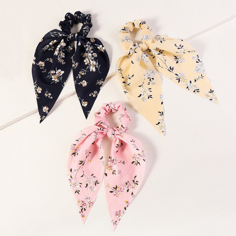 

3pcs Ditsy Floral Pattern Scrunchie Scarf, Multicolor