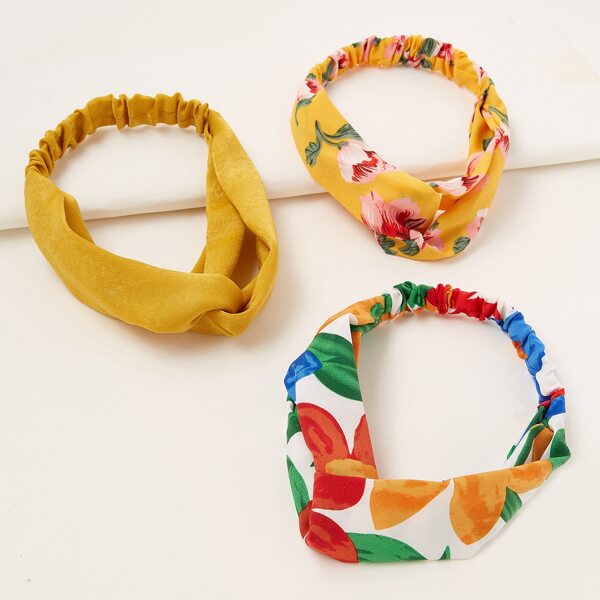 

Повязка на голову с принтом цветка 3шт, Многоцветный