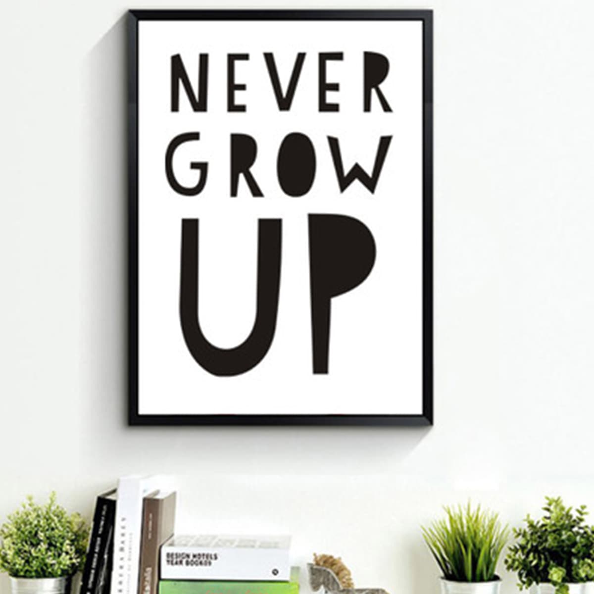

Slogan Graphic Wall Painting Without Frame, Black and white