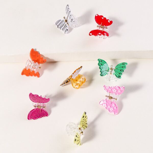 

8pcs Butterfly Design Hair Claw, Multicolor