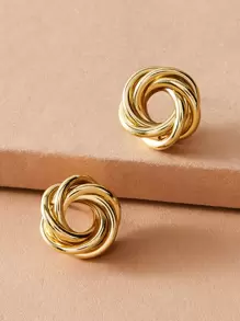 Andkiss 1對金屬扣環耳釘