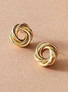 Andkiss 1對金屬扣環耳釘