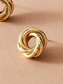 Andkiss 1對金屬扣環耳釘