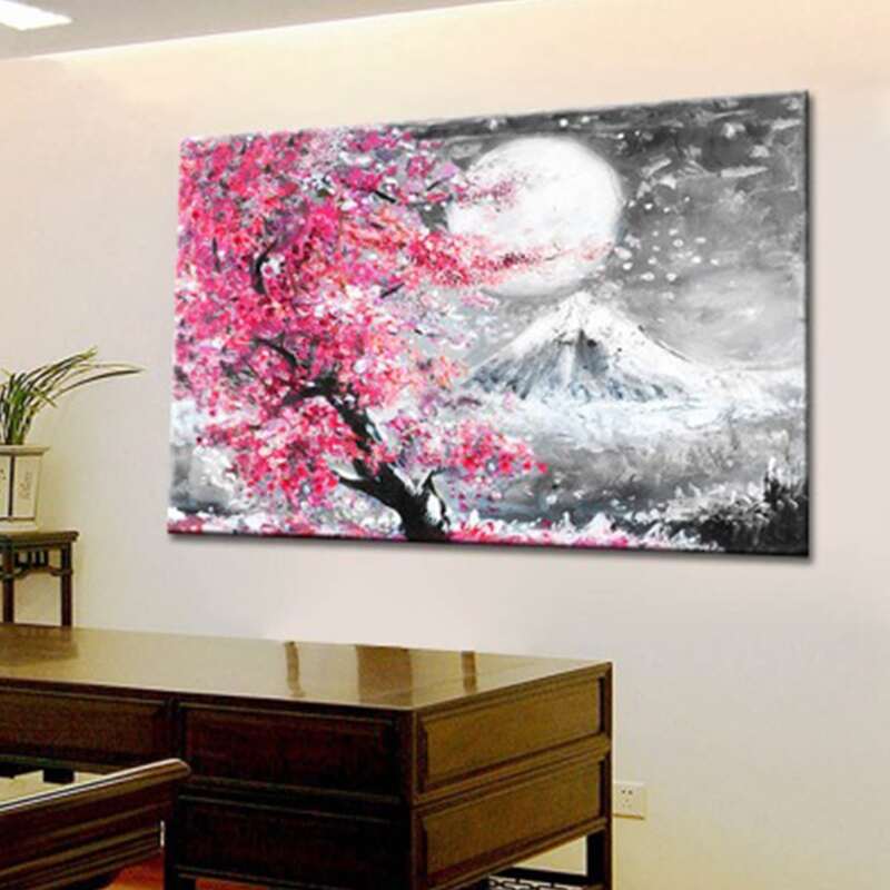 

Floral & Mount Wall Painting, Multicolor