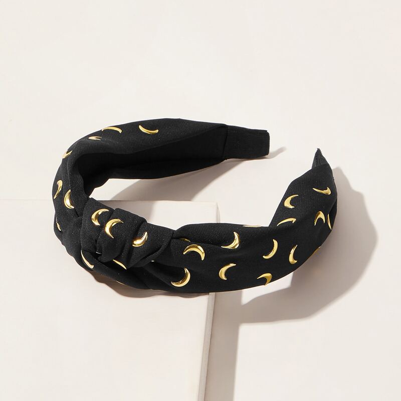 

Moon Print Hair Hoop, Black