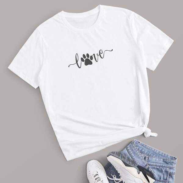 

Plus Letter & Graphic Print Tee, White