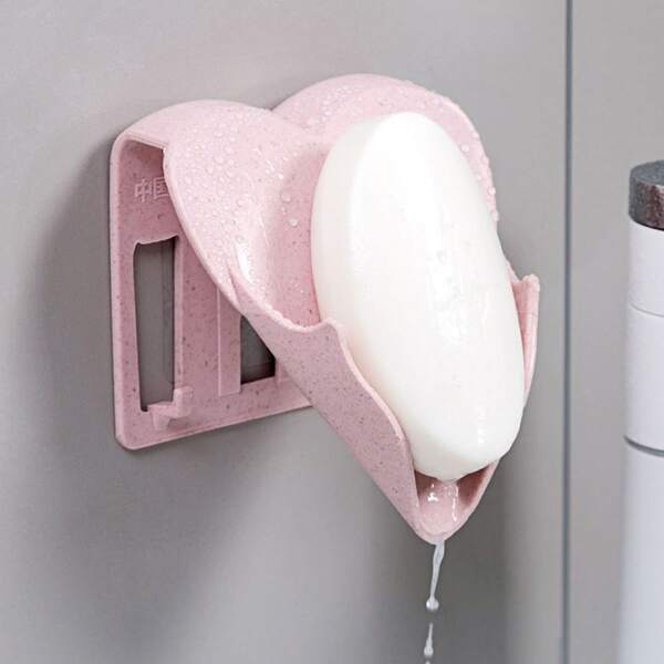 

1pc Plastic Heart Soap Holder, Multicolor