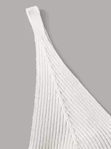 SHEIN Unity Rib-knit Crop Top - White - View 5