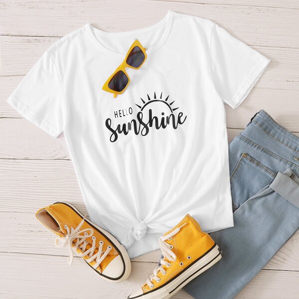 

Letter Graphic Short Sleeve Tee, White