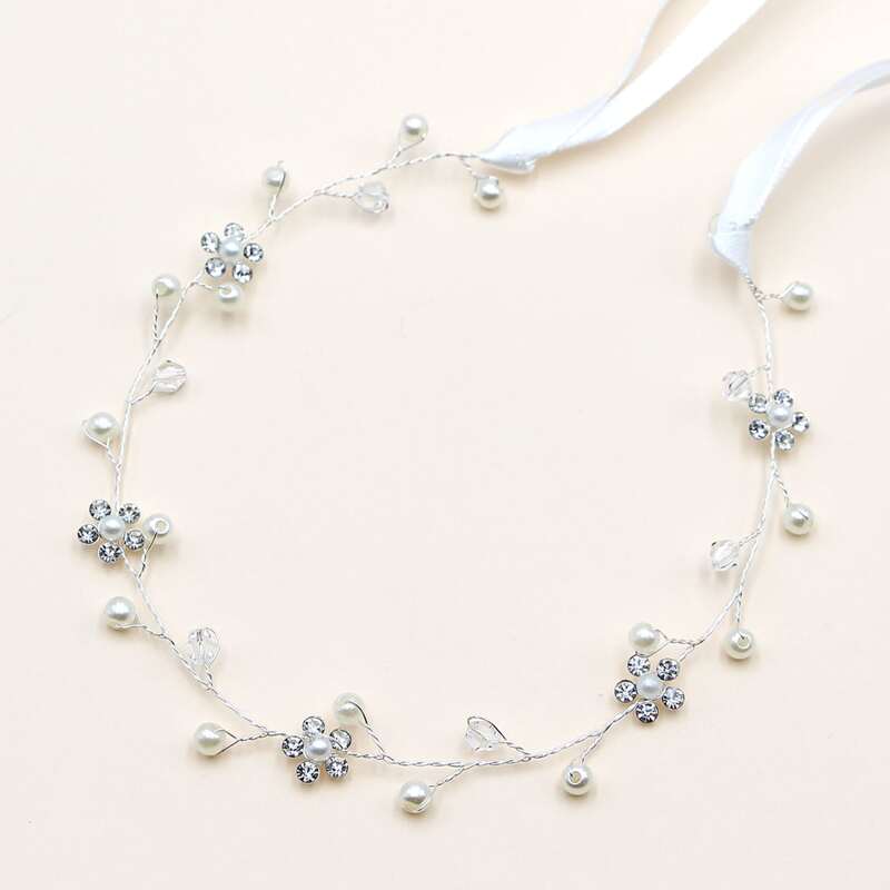 

Faux Pearl & Rhinestone Decor Hair Acc, Silver
