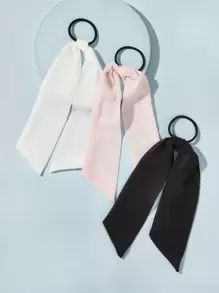 3入組素色圍巾式髮圈 - 彩色 - 查看 1