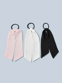 3入組素色圍巾式髮圈 - 彩色 - 查看 2