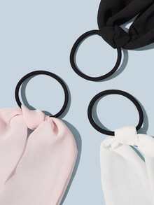 3入組素色圍巾式髮圈 - 彩色 - 查看 3