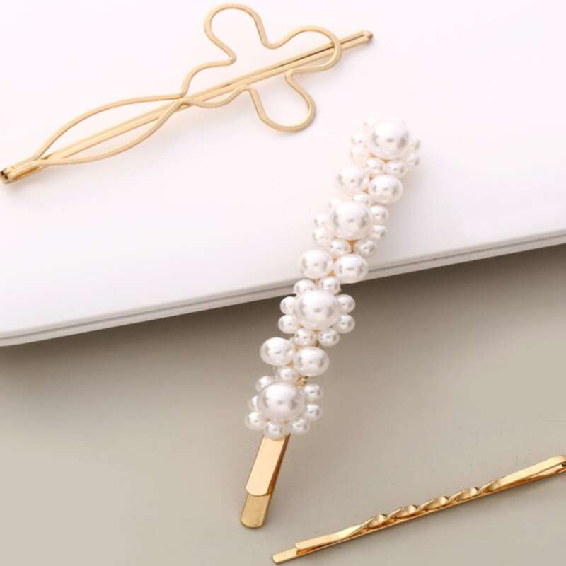 

3pcs Faux Pearl Decor Bobby Pin, Multicolor