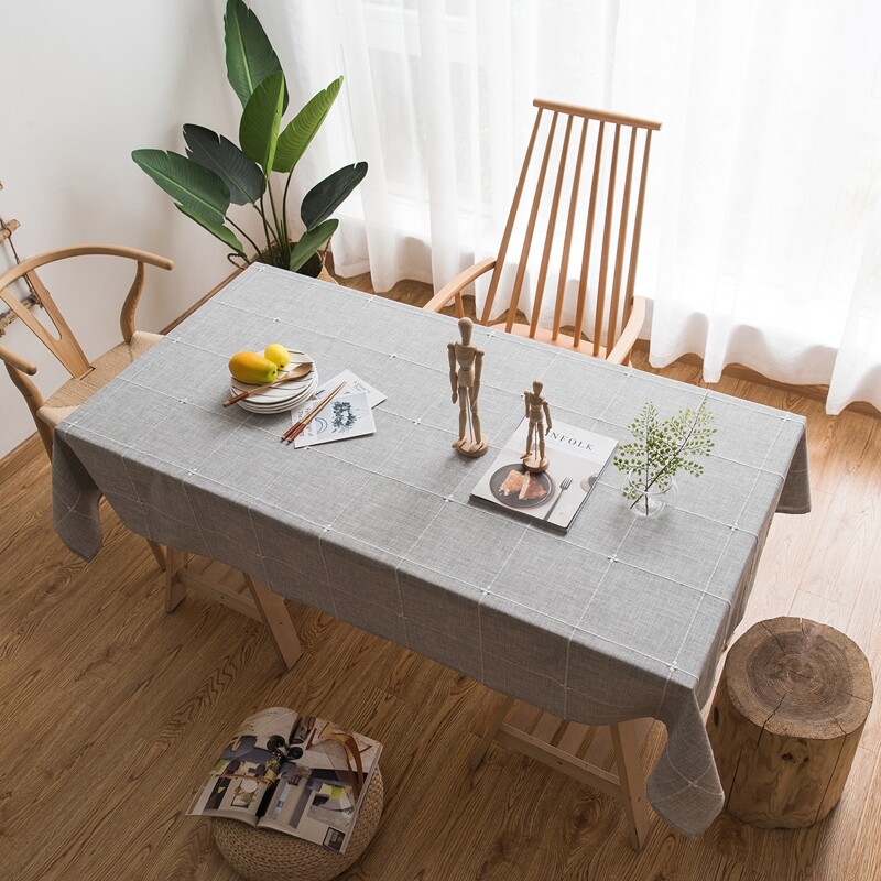 

Grid Pattern Tablecloth, Grey