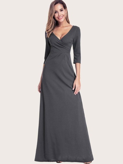 EverPretty Surplice Neck Zip Back Prom Dress