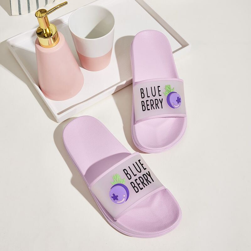 

Clear Grape & Letter Graphic Sliders, Purple