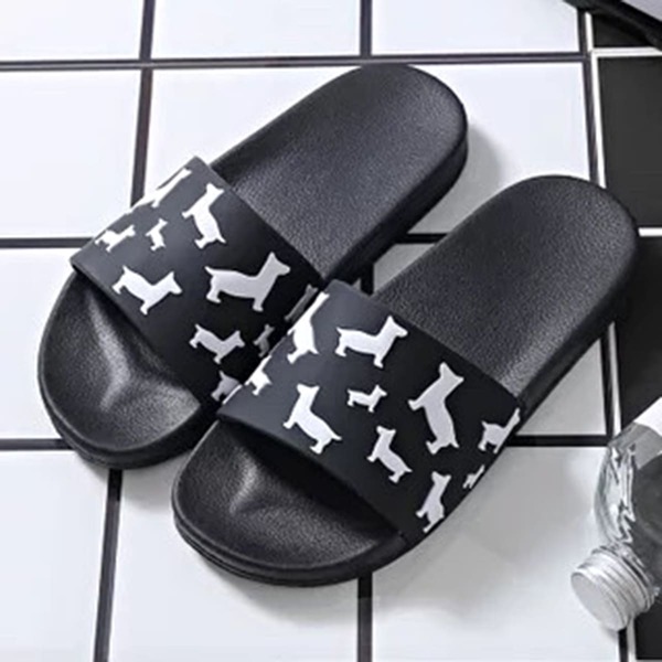 

Men Cartoon Graphic Slippers, Black