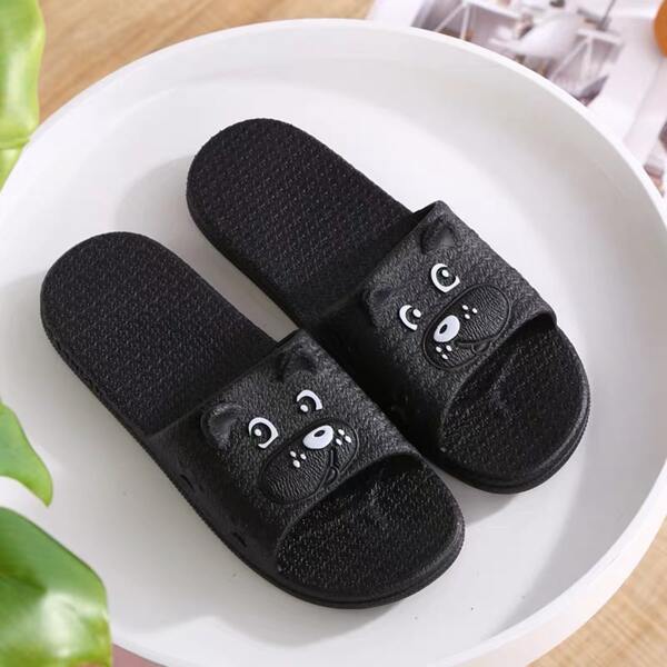 

Men Cartoon Design Wide Fit Sliders, Black