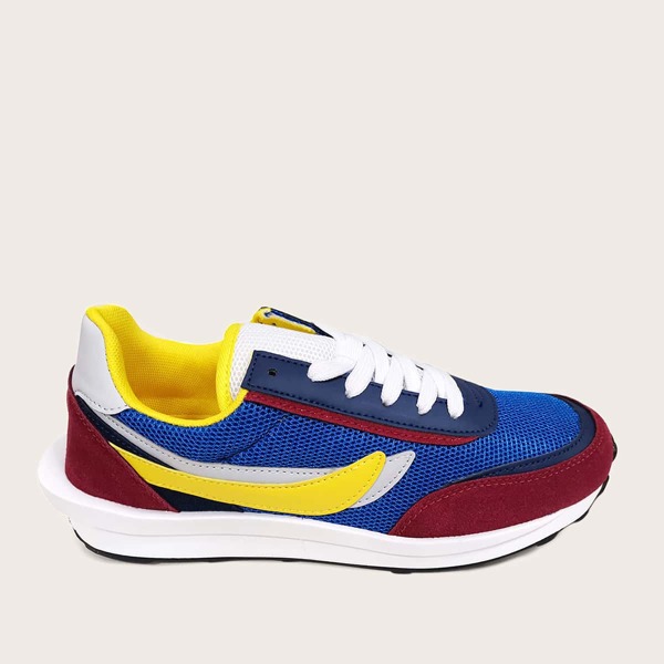 

Men Color-block Mesh Sneakers, Multicolor