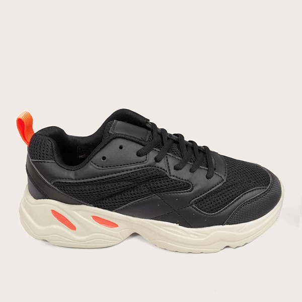 

Men PU Panel Chunky Trainer, Black